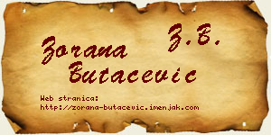 Zorana Butačević vizit kartica